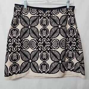 Max Studio Sz 10 Black Velvet Burnout Mini Skirt A Line Fairy Tribal Floral Y2k